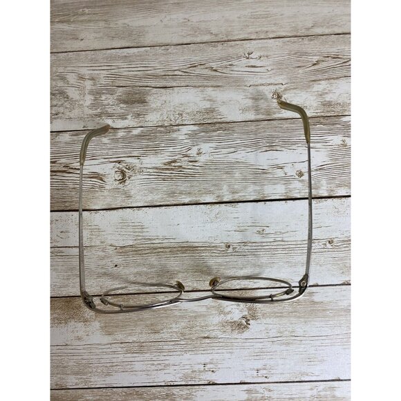 MCM Etched Silver Tone Cat Eye Eyeglass Frames 12K White GF USA 4-1/4-5-1/2 - Picture 2 of 15